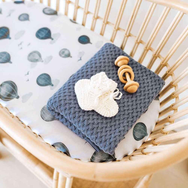 Diamond Knit Organic Baby Blanket - River