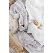 Diamond Knit Organic Baby Blanket - White