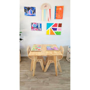 Danish Square Table and 2 Chairs