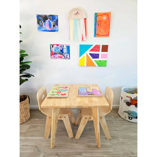 Danish Square Table and 2 Chairs