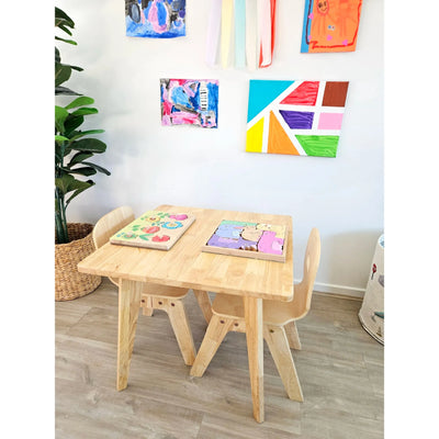 Danish Square Table and 2 Chairs