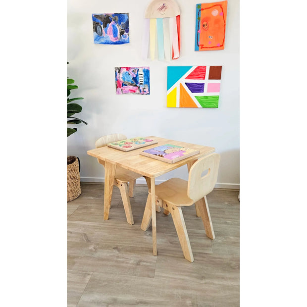 Danish Square Table and 2 Chairs