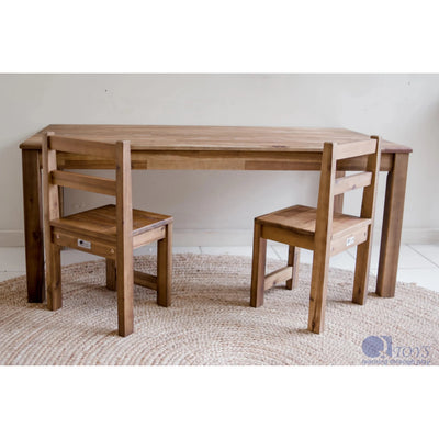 Hardwood Rectangular Table with 2 Standard Chairs