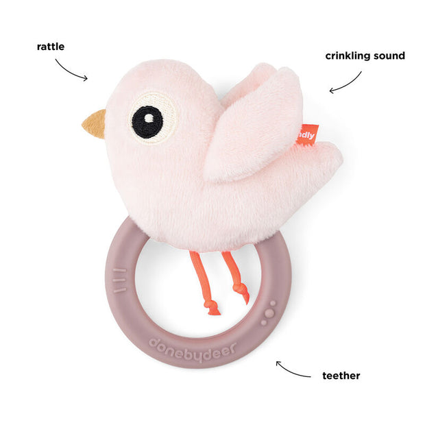 Sensory Rattle with Teether VARIOUS COLOURS