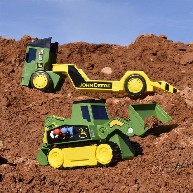 John Deere 60cm Motorised Lights & Sounds 2-n-1 Mega Mover & Tracked Digger