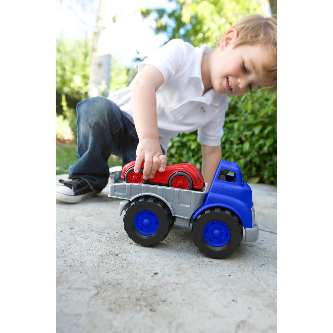 Green toys flatbed truck and race car sales