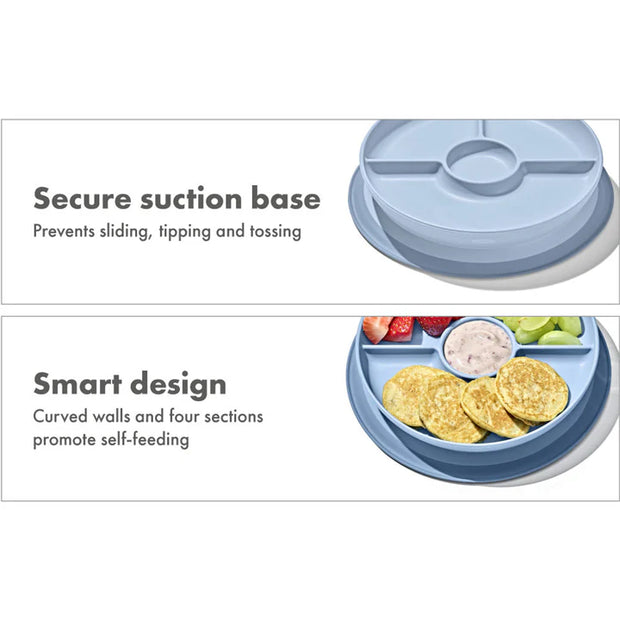 Stick & Stay Suction Divided Plate VARIOUS COLOURS