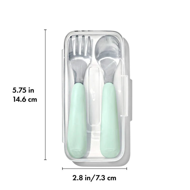 On-The-Go Fork And Spoon Set - Opal