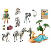 Photographer with Zebras