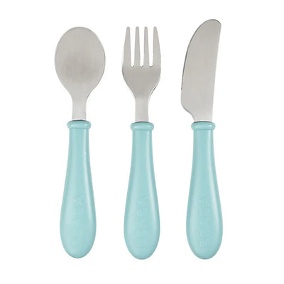 Stainless Steel Training Cutlery 3 Piece Set - Light Blue