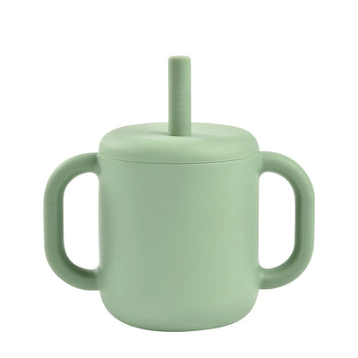 Silicone Straw Cup -  Sage Green