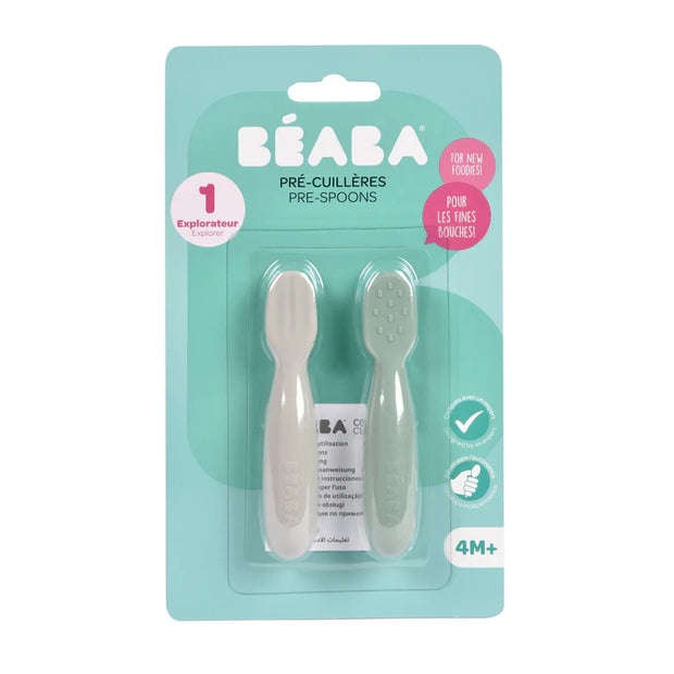 Silicone Pre-Spoons 2 Pack - Sage Green/Velvet Grey