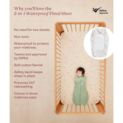 2 in 1 Waterproof Fitted Cot Sheet VARIOUS DESIGNS