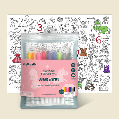 Hey Doodle Reusable Colouring Silicone Placemat VARIOUS STYLES