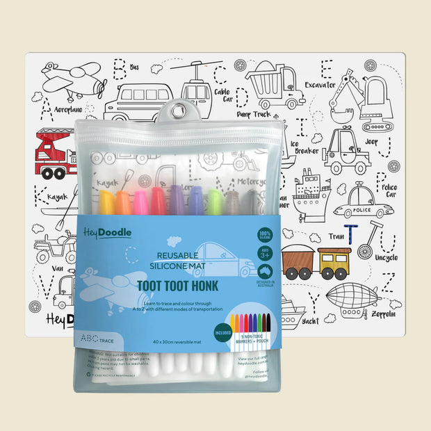 Hey Doodle Reusable Colouring Silicone Placemat VARIOUS STYLES
