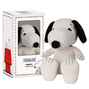 Snoopy Sitting Corduroy Cream In Gift Box 27cm