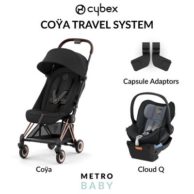 Coya Travel Pram + Cloud Q Capsule and Adaptors