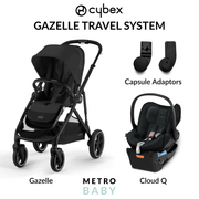 Gazelle S Pram 2023 + Cloud Q Capsule and Adaptors PRE ORDER JULY