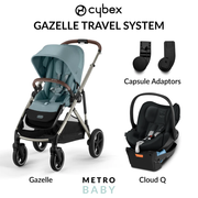 Gazelle S Pram 2023 + Cloud Q Capsule and Adaptors PRE ORDER JULY