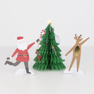 Festive Honeycomb Tree Christmas Card