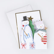 Snowman Family Concertina Christmas Card