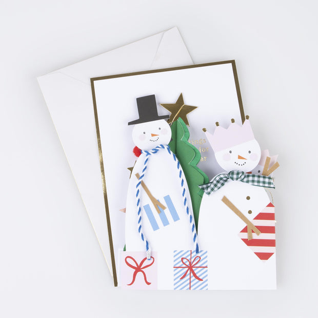 Snowman Family Concertina Christmas Card