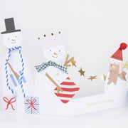 Snowman Family Concertina Christmas Card