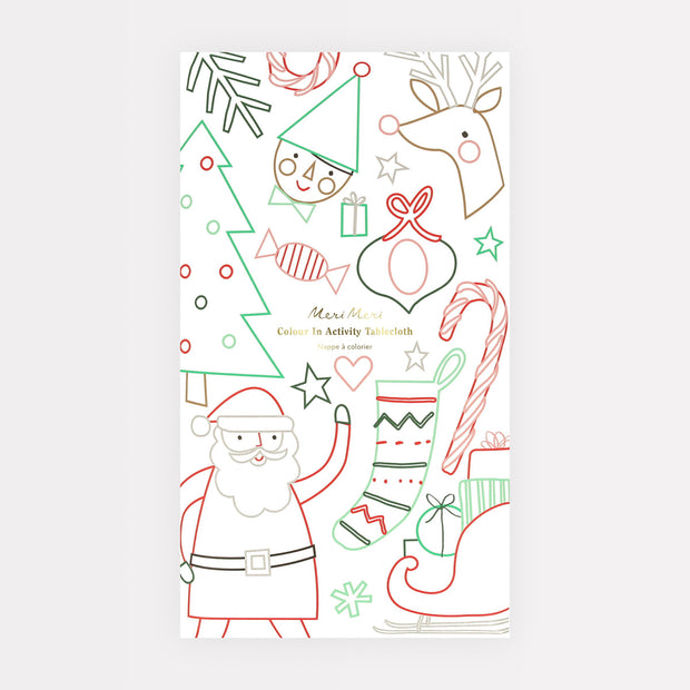 Christmas Color In Activity Tablecloth