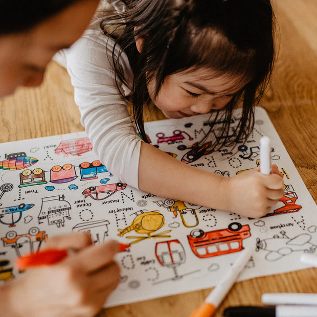 Hey Doodle Reusable Colouring Silicone Placemat VARIOUS STYLES