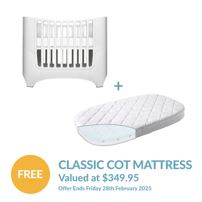 Leander Classic Cot - White + FREE MATTRESS