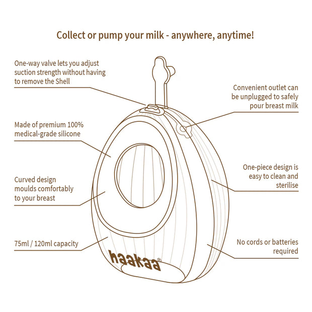 Shell Wearable Silicone Pump- 75ml