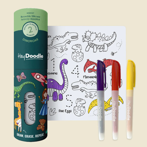 Hey Doodle Reusable Colouring Silicone Mini Mat VARIOUS DESIGNS