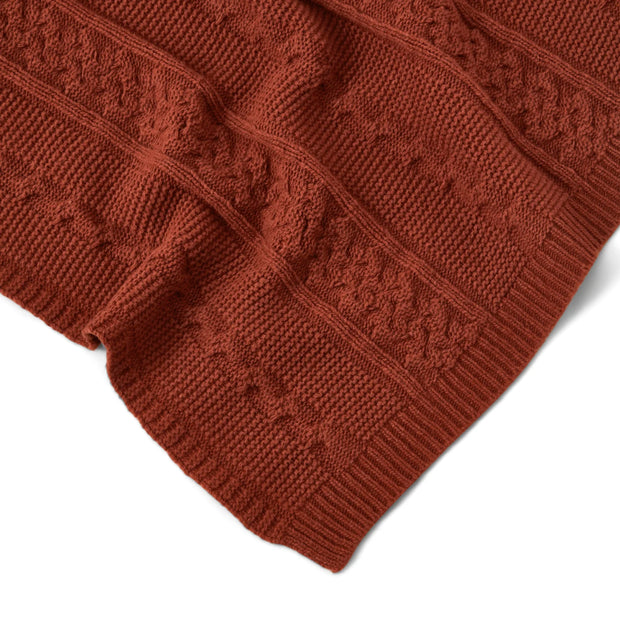 Knitted Blanket - Rust