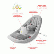 Silver Lining Cloud Upright Activity Floor Seat - Grey