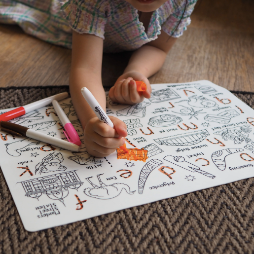 Hey Doodle Reusable Colouring Silicone Placemat VARIOUS STYLES
