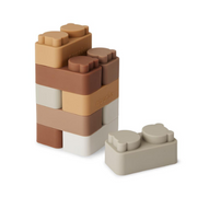 Pile Silicone Building Bricks 10 pcs - Brown Color Mix