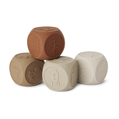 Sana Silicone Dice 4 pack - Brown Color Mix