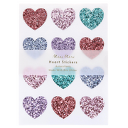Rainbow Glitter Heart Stickers 10 pack