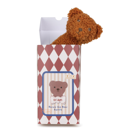 Bernie The Bear Rattle In Giftbox 12 cm