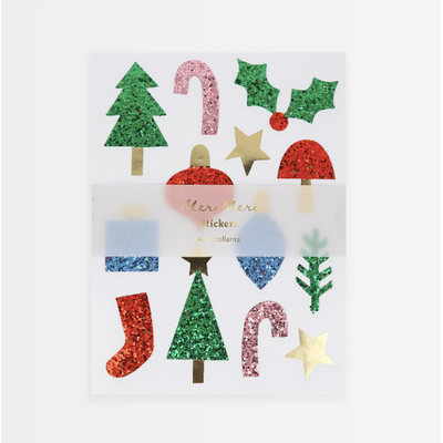 Christmas Icon Chunky Glitter Stickers