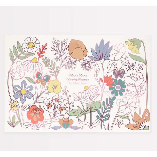 Butterflies & Flowers Coloring Placemats