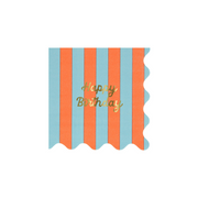 Stripe Happy Birthday Small Napkins