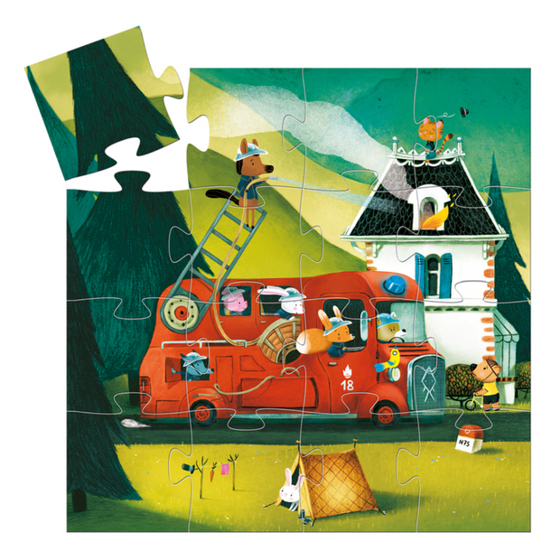 The Fire Truck 16pc Silhouette Puzzle