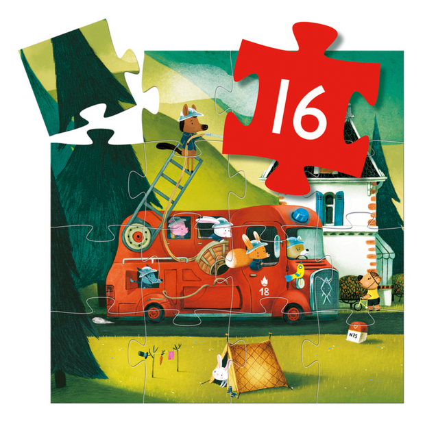 The Fire Truck 16pc Silhouette Puzzle