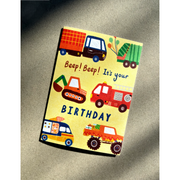 Vehicles Happy Birthday Card