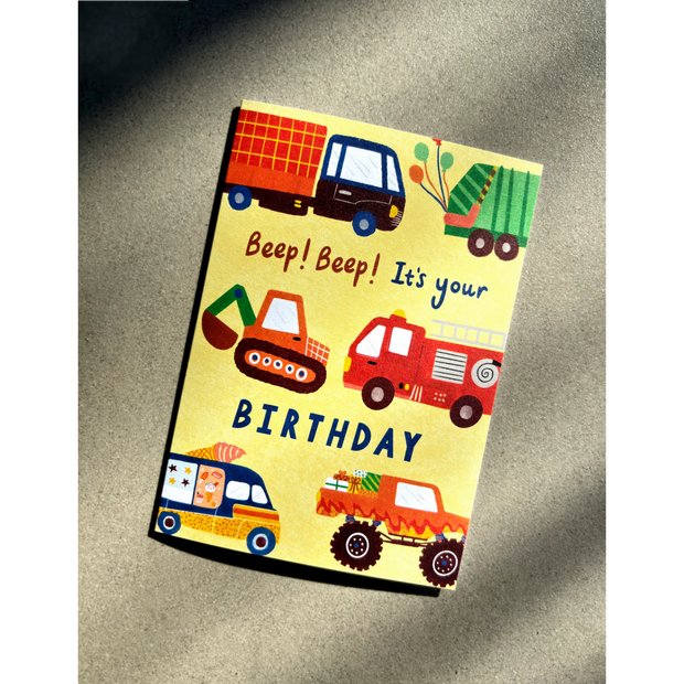 Vehicles Happy Birthday Card