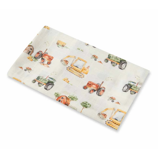Diggers & Tractors Organic Muslin Wrap
