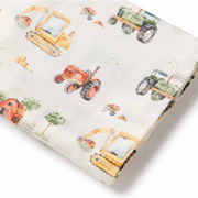 Diggers & Tractors Organic Muslin Wrap