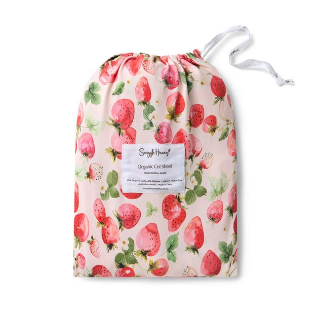 Strawberry Fitted Cot Sheet