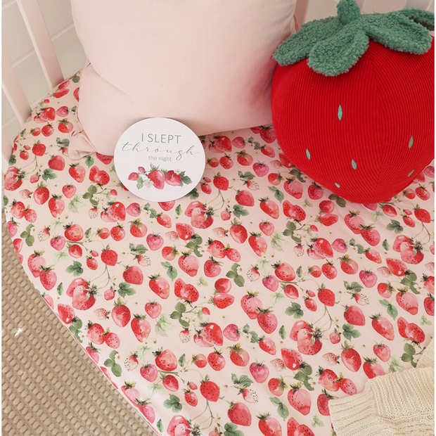 Strawberry Fitted Cot Sheet